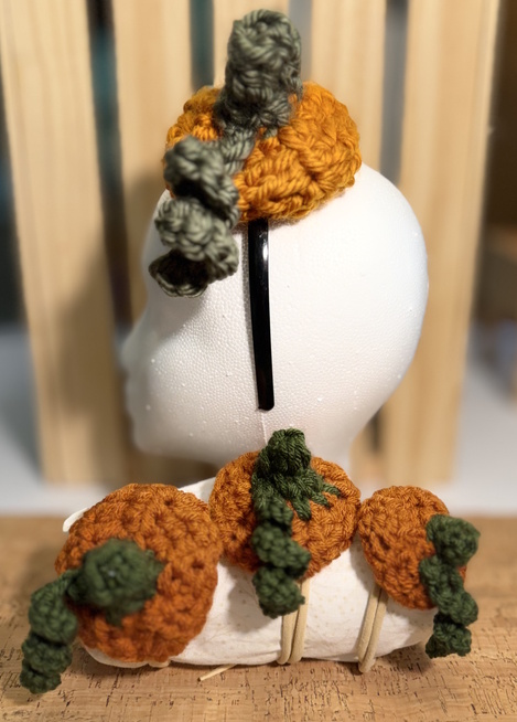 Pumpkin Headband and Hair Ties